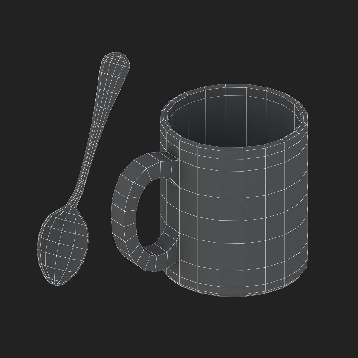 Promotional Mug And Spoon Realistic  3D model_18