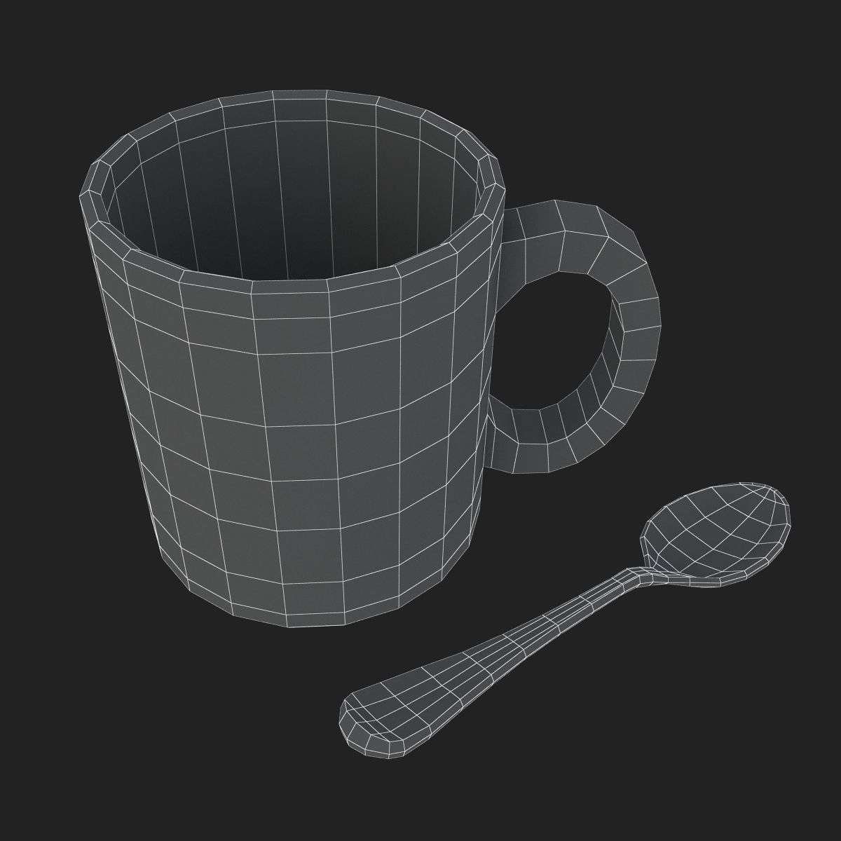 Promotional Mug And Spoon Realistic  3D model_11