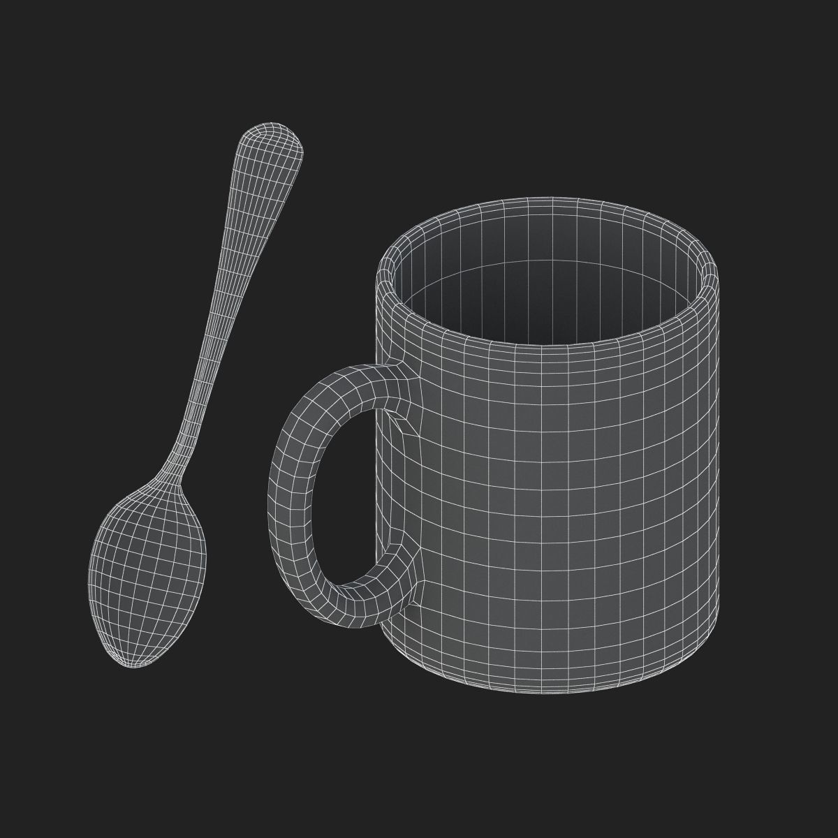 Promotional Mug And Spoon Realistic  3D model_16
