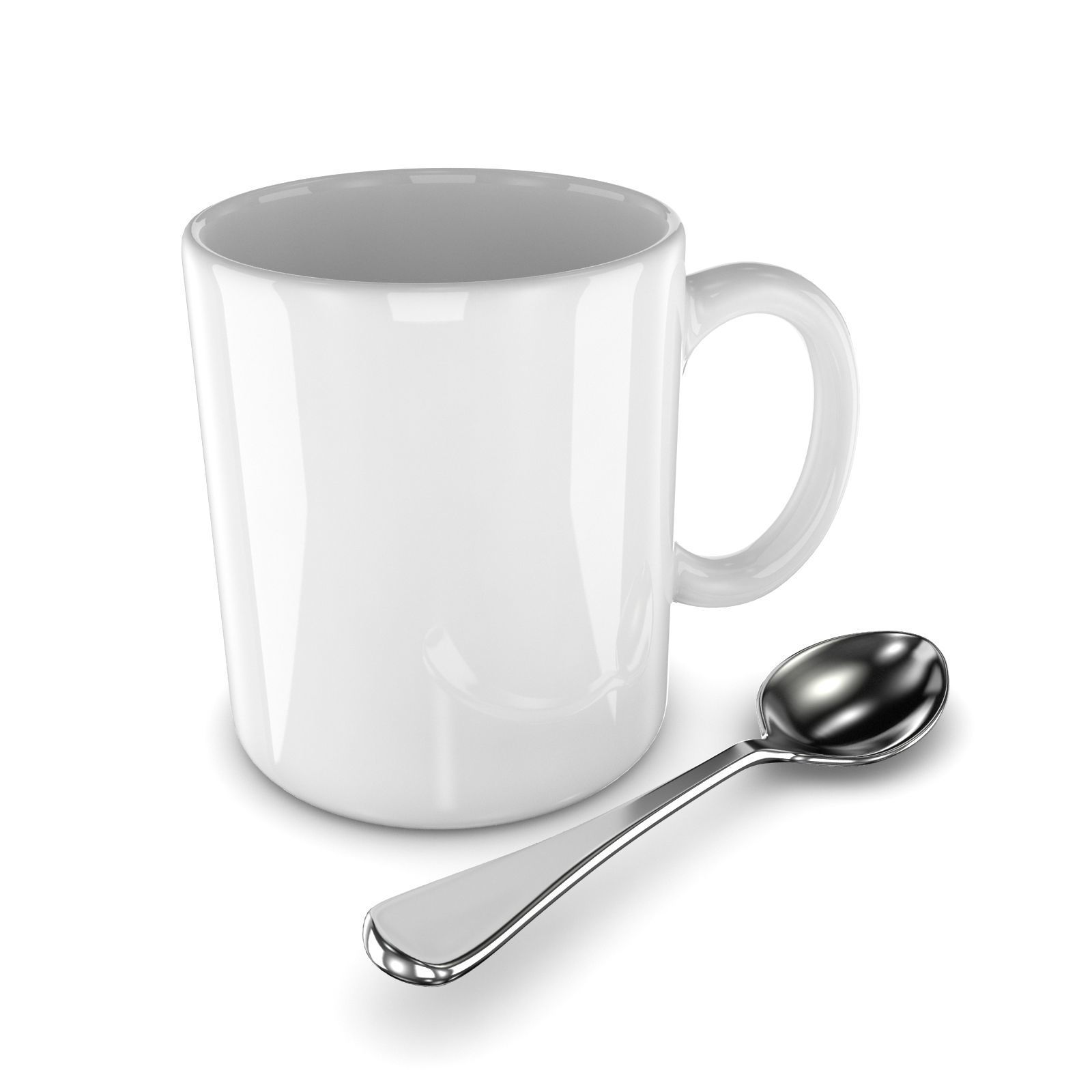 Promotional Mug And Spoon Realistic  3D model_1