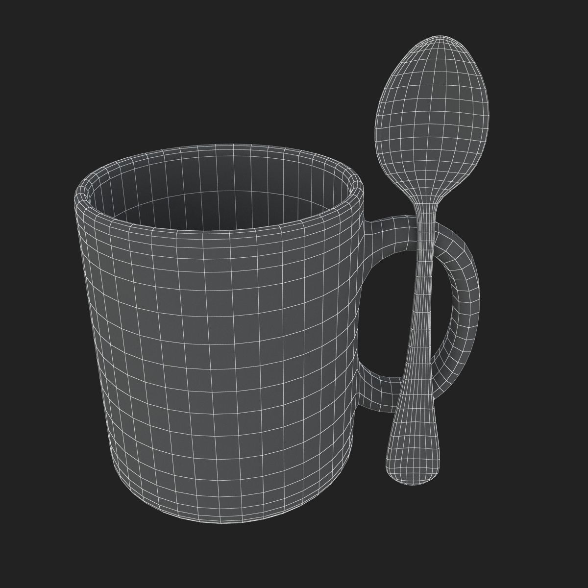 Promotional Mug And Spoon Realistic  3D model_13