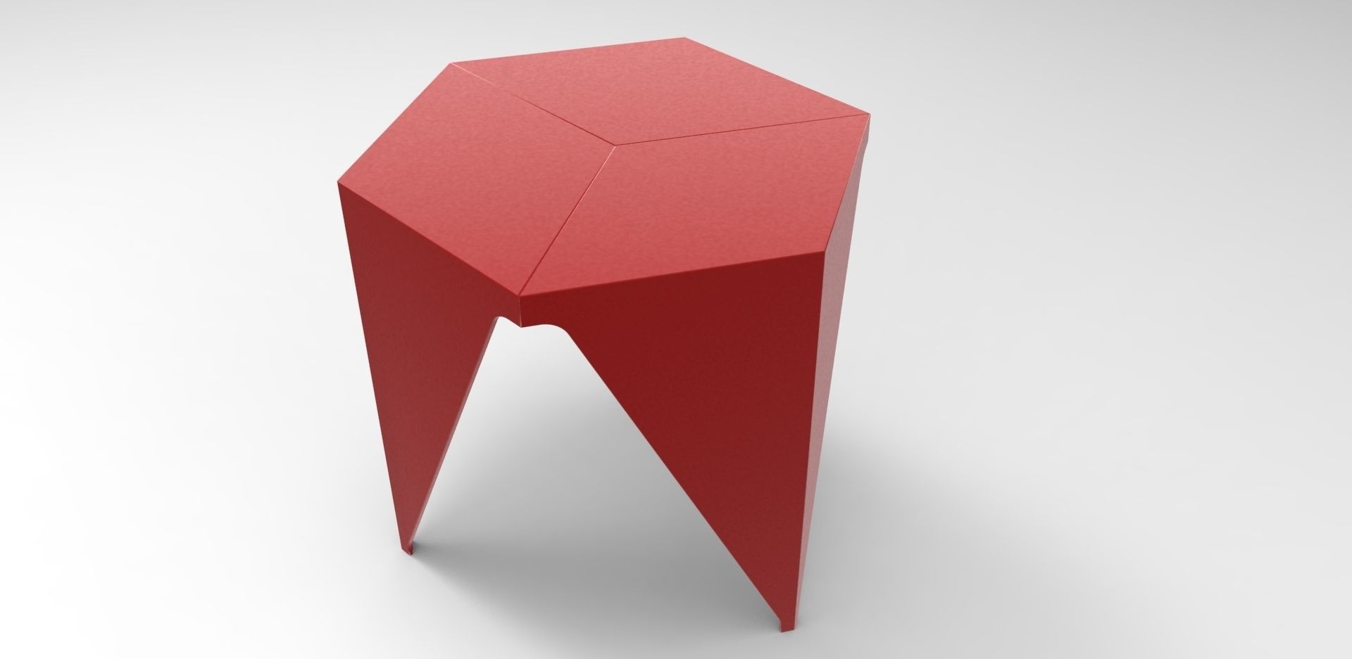 Hex Cube Stool 3D model_5