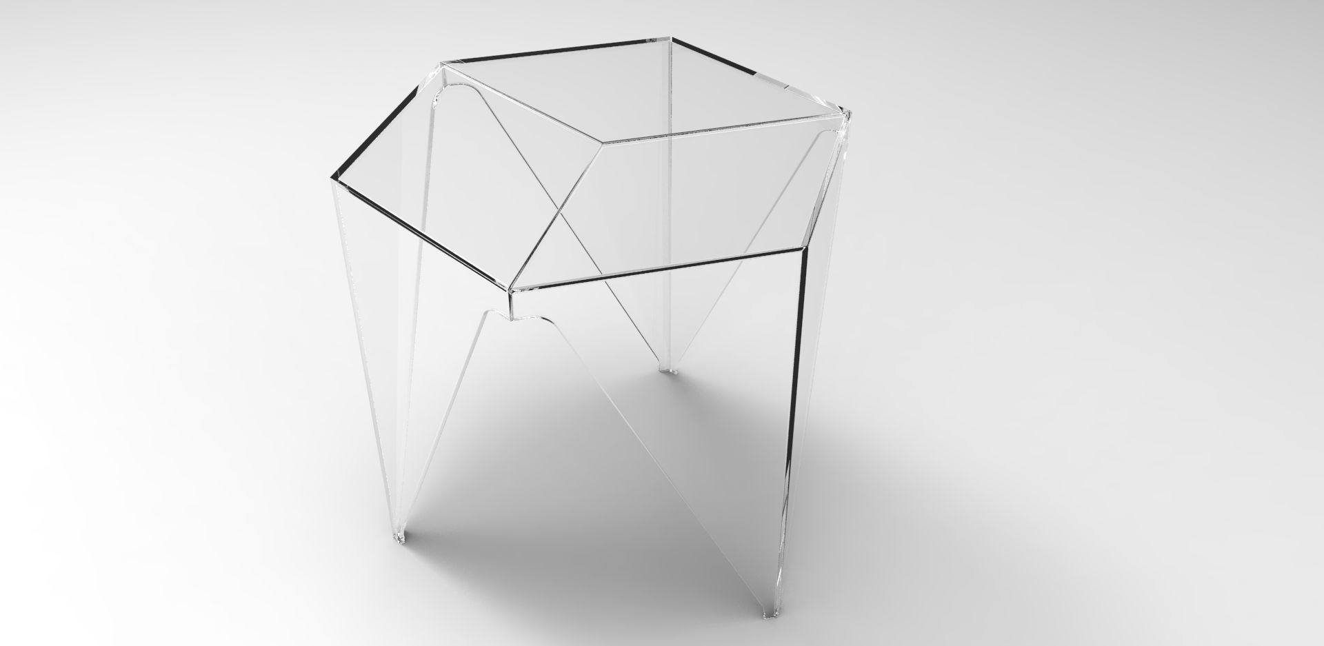 Hex Cube Stool 3D model_3