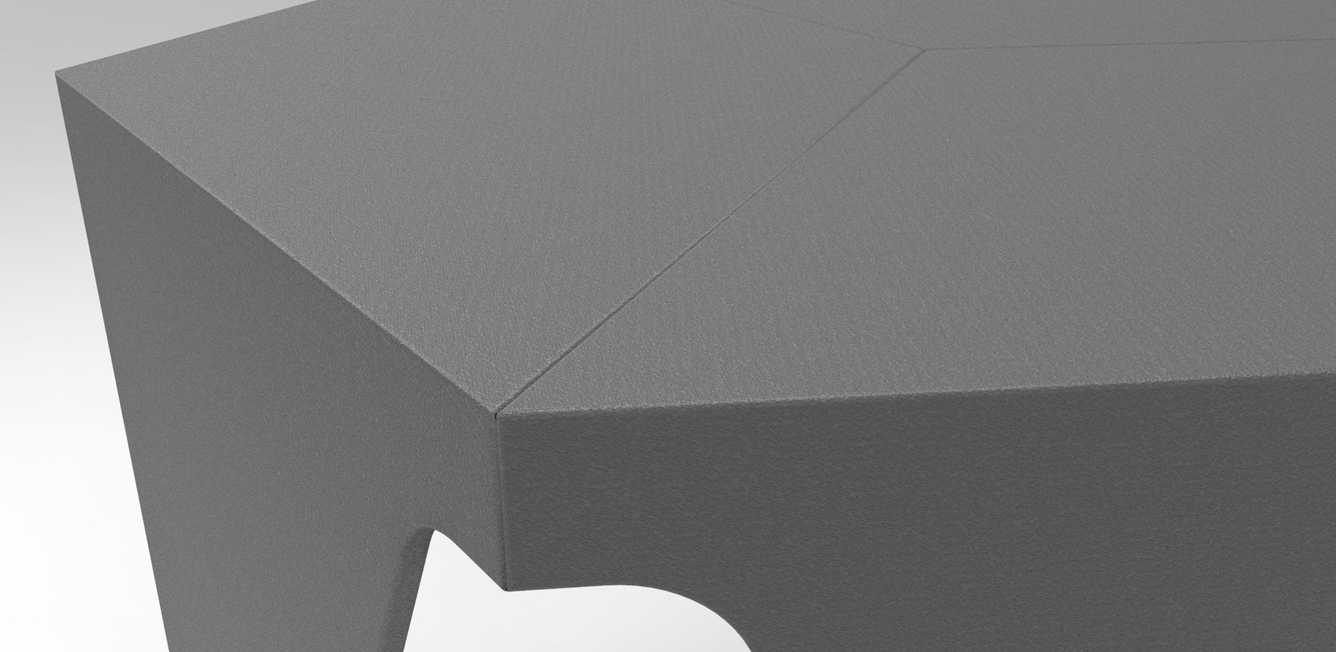 Hex Cube Stool 3D model_2