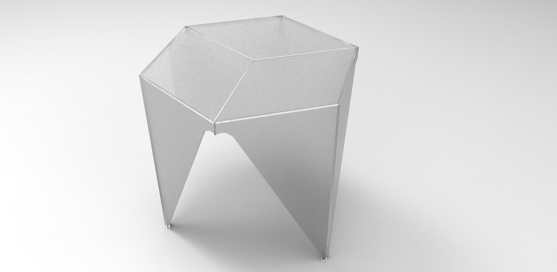 Hex Cube Stool 3D model_4