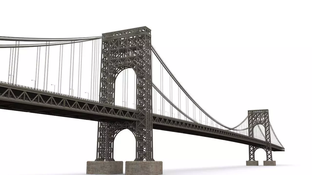 George Washington Bridge Low-poly 3D model_0