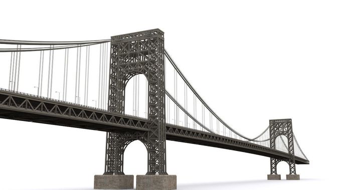 George Washington Bridge Low-poly 3D model