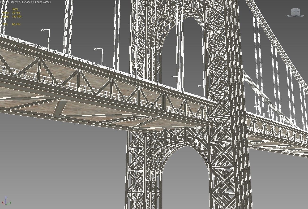 George Washington Bridge Low-poly 3D model_7