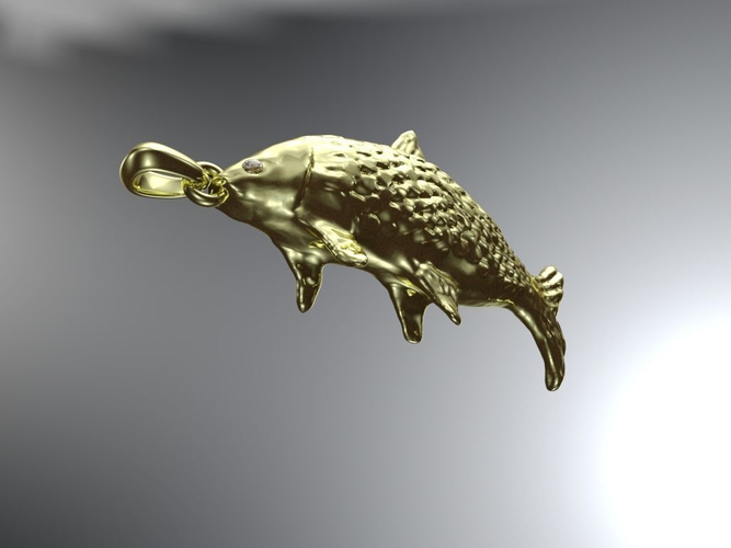 Fish pendant 3D print model