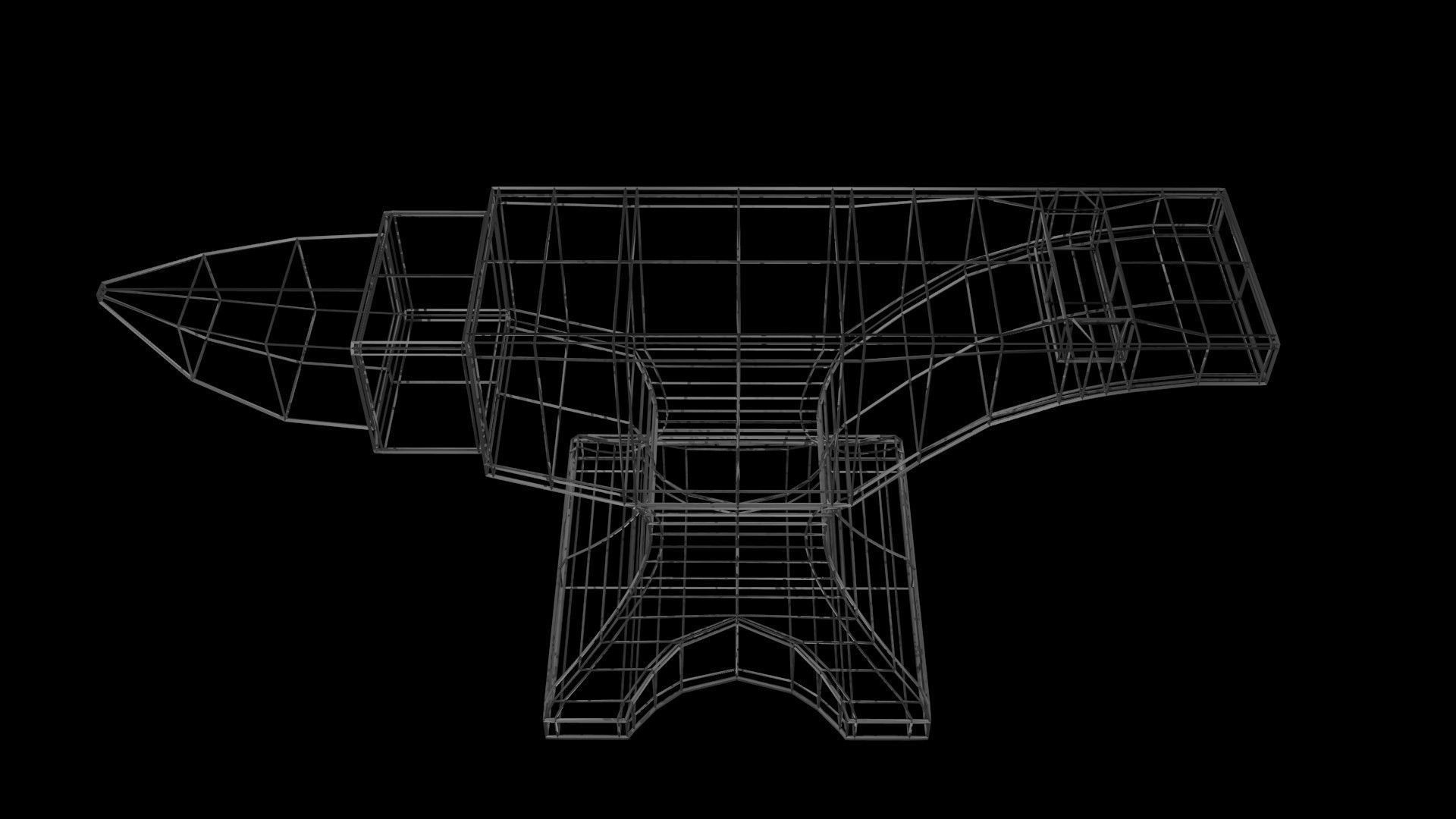 Low poly Anvil Low-poly 3D model_9