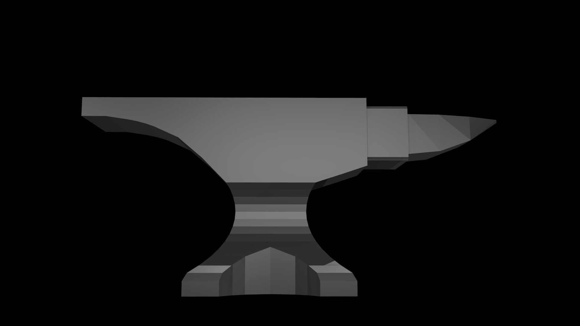 Low poly Anvil Low-poly 3D model_1