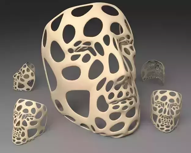 Polygon Mask - Voronoi Style single walled thicker and flat bottom