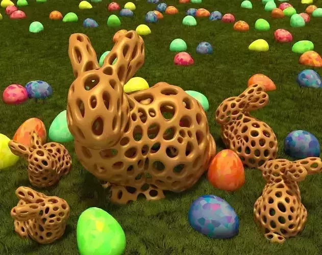 Stanford Bunny - Voronoi Style Free 3D print model