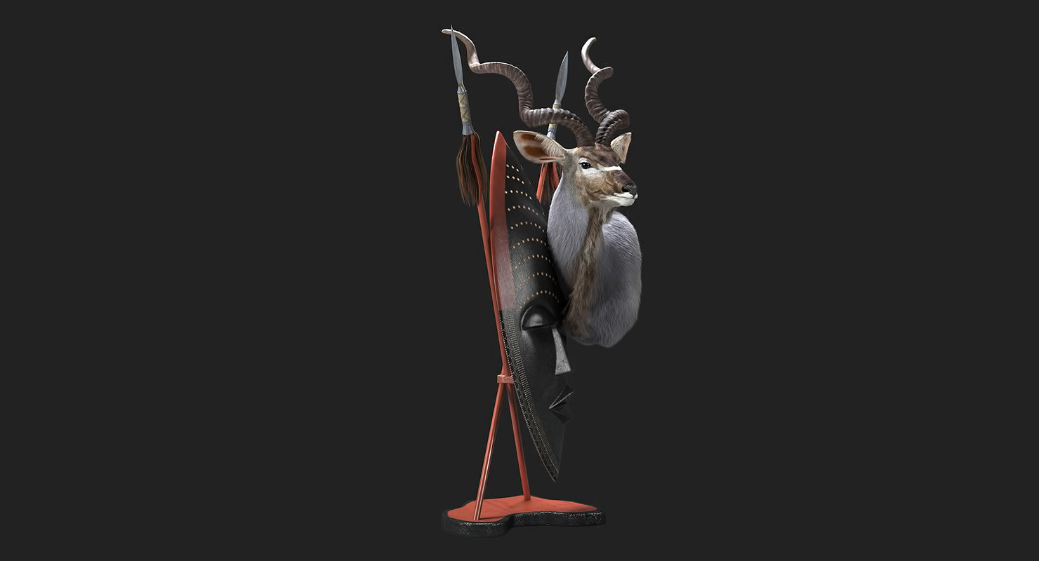 Kudu Trophy 3D model_2