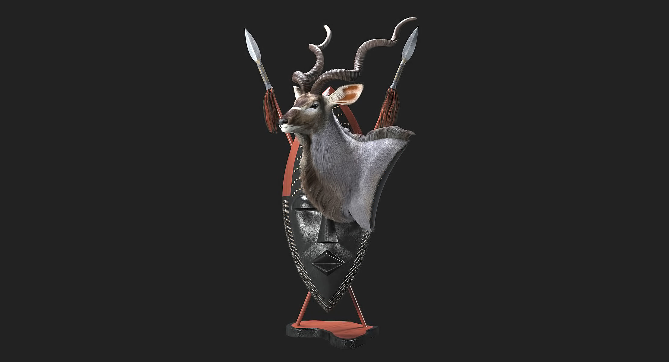 Kudu Trophy 3D model_12