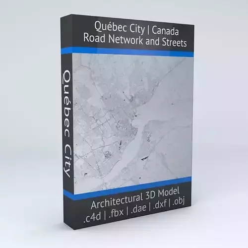 Quebec City Road Network and Streets 3D model