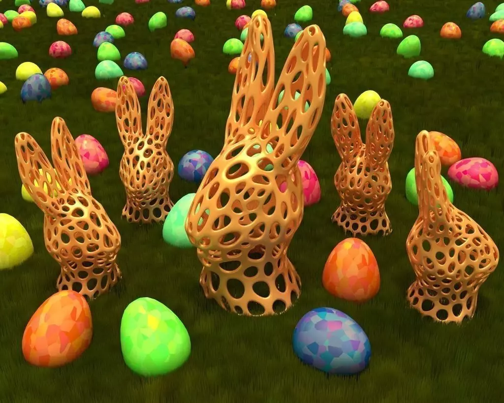 Bunny Head - Voronoi Style Free 3D print model