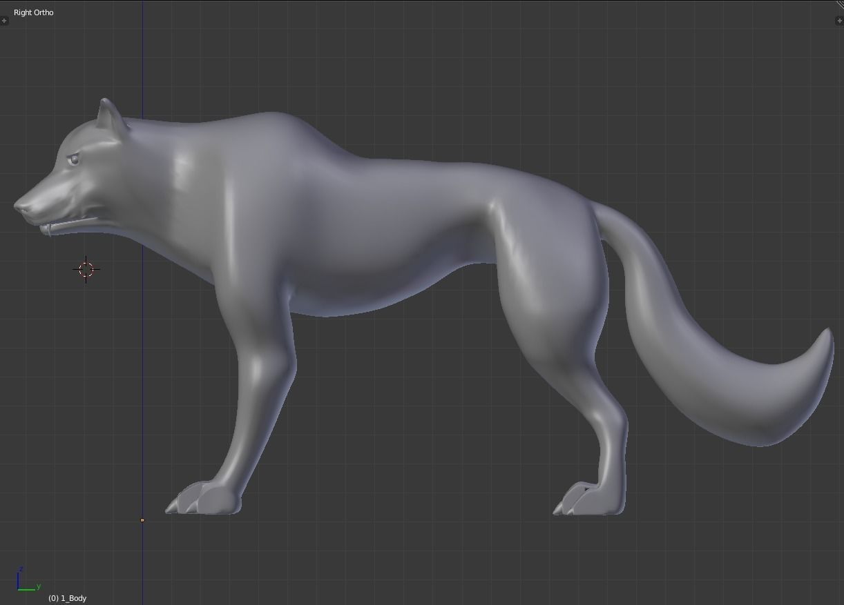 High-poly Direwolf Base mesh 3D model_1