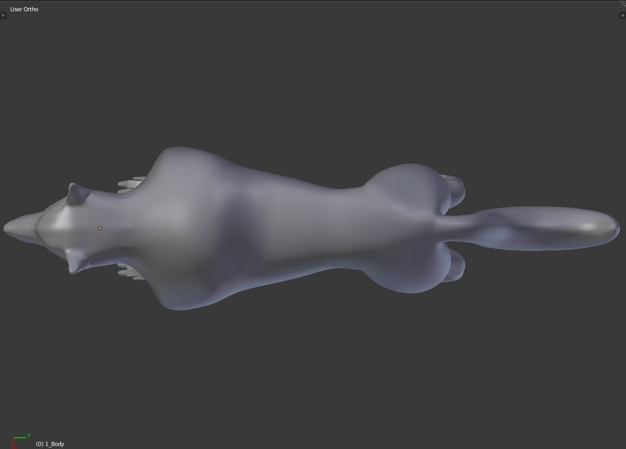 High-poly Direwolf Base mesh 3D model_3