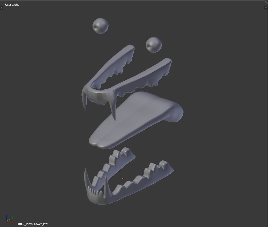 High-poly Direwolf Base mesh 3D model_4