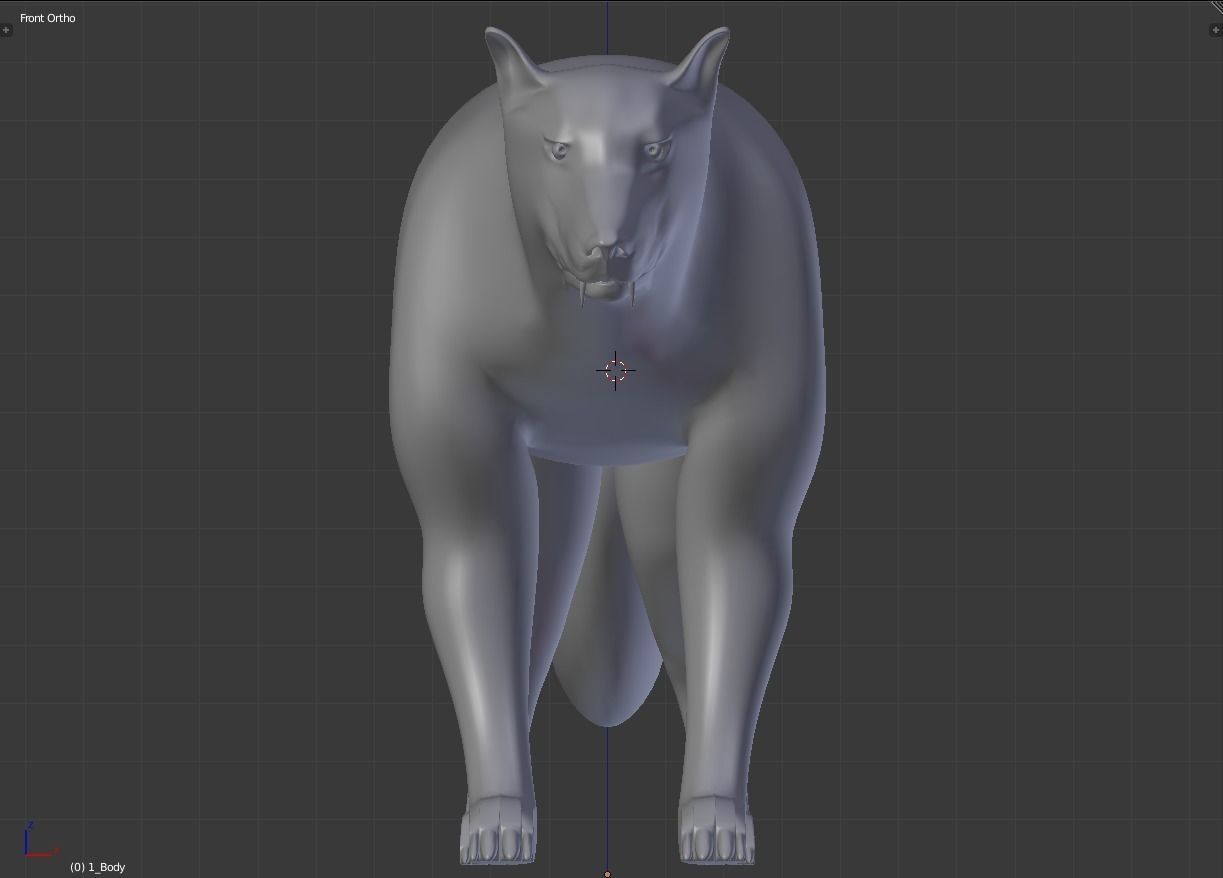 High-poly Direwolf Base mesh 3D model_2