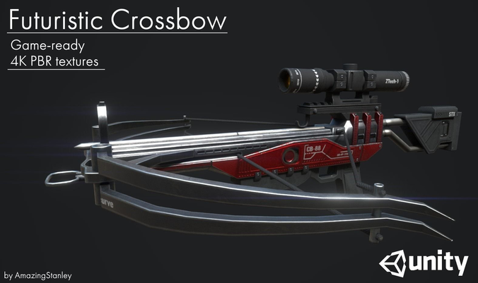 Crossbow sniper rifle Low-poly 3D model