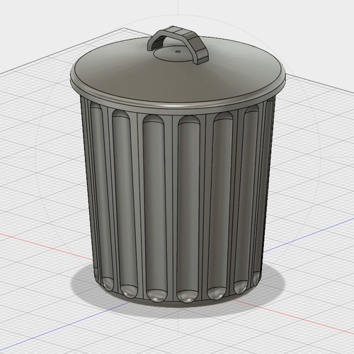 Free Desktop Trash Can with Lid Free 3D print model
