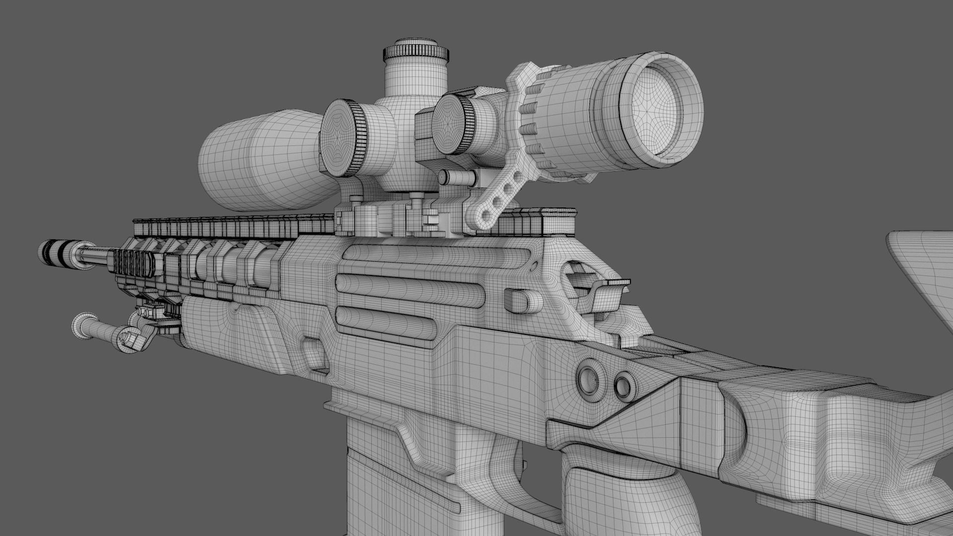COD Bo2 ballista sniper high poly 3D model_6