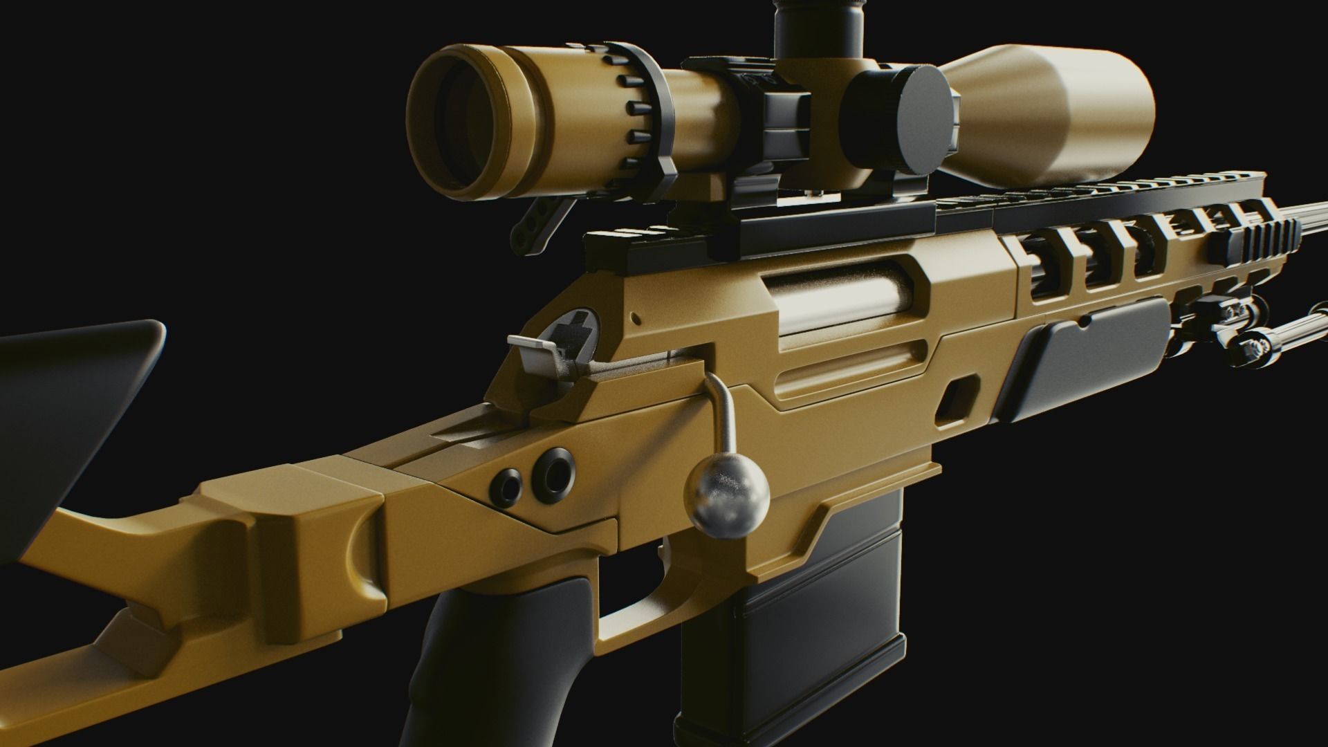 COD Bo2 ballista sniper high poly 3D model_2