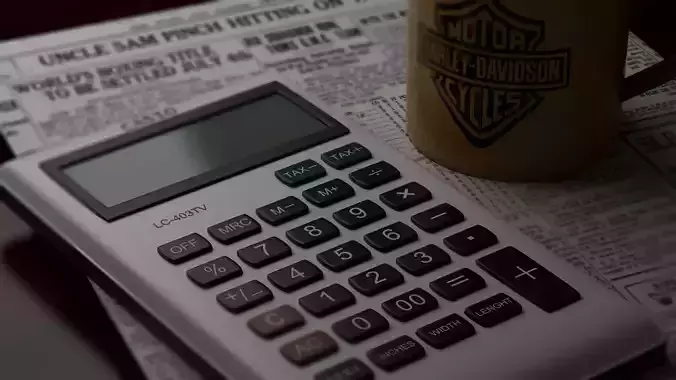 calculator on newspaper 3D model