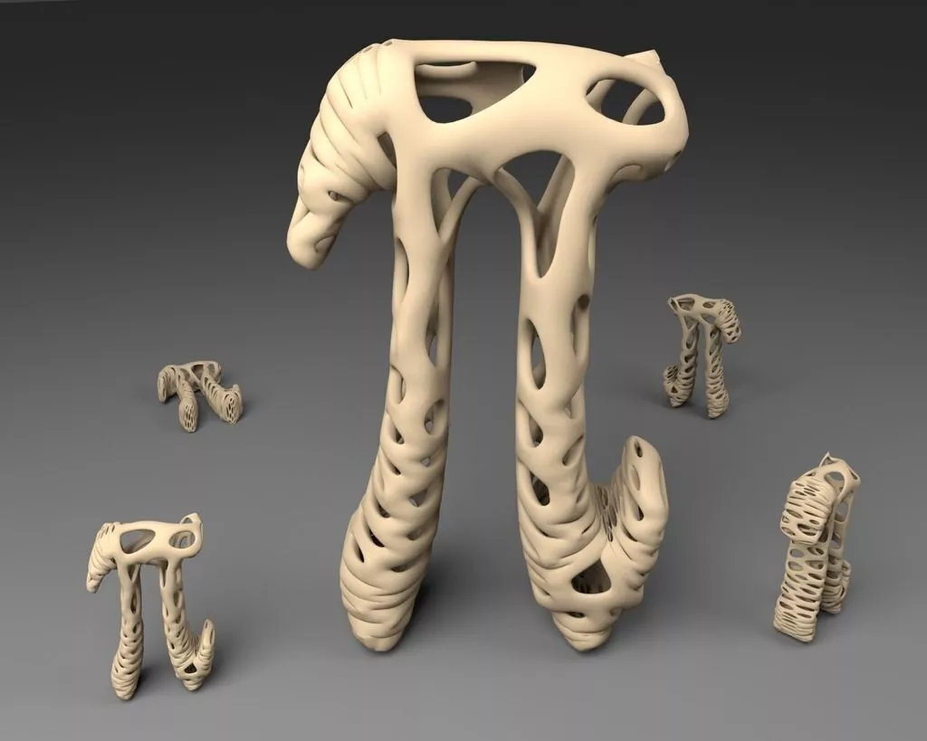 The Letter Pi - Voronoi Style Free 3D print model