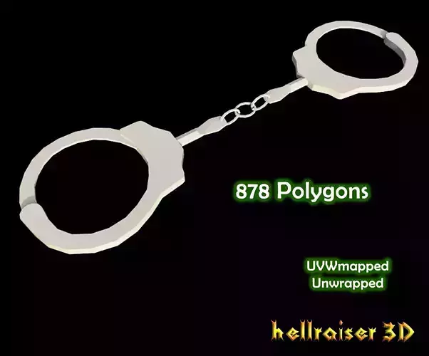Handcuffs sterling silver choker Low-poly 3D model