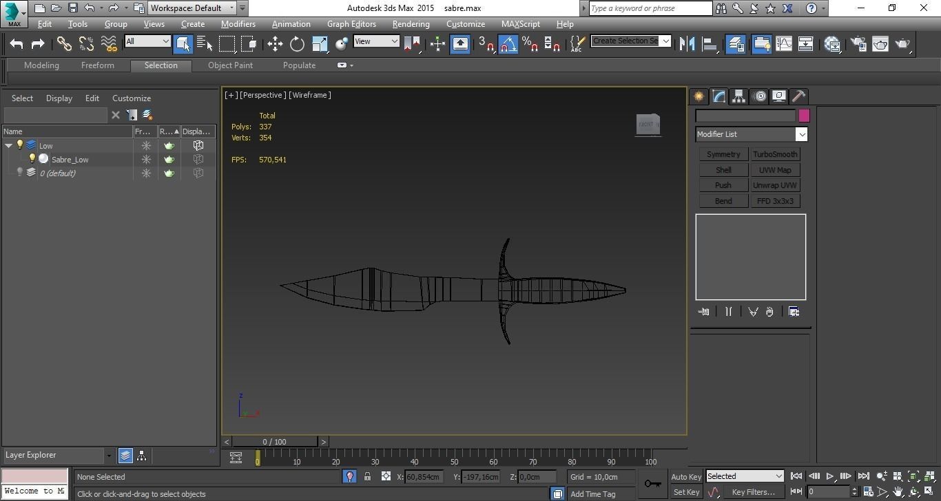 Sabre PBR for Unity and Unreal Low-poly 3D model_10