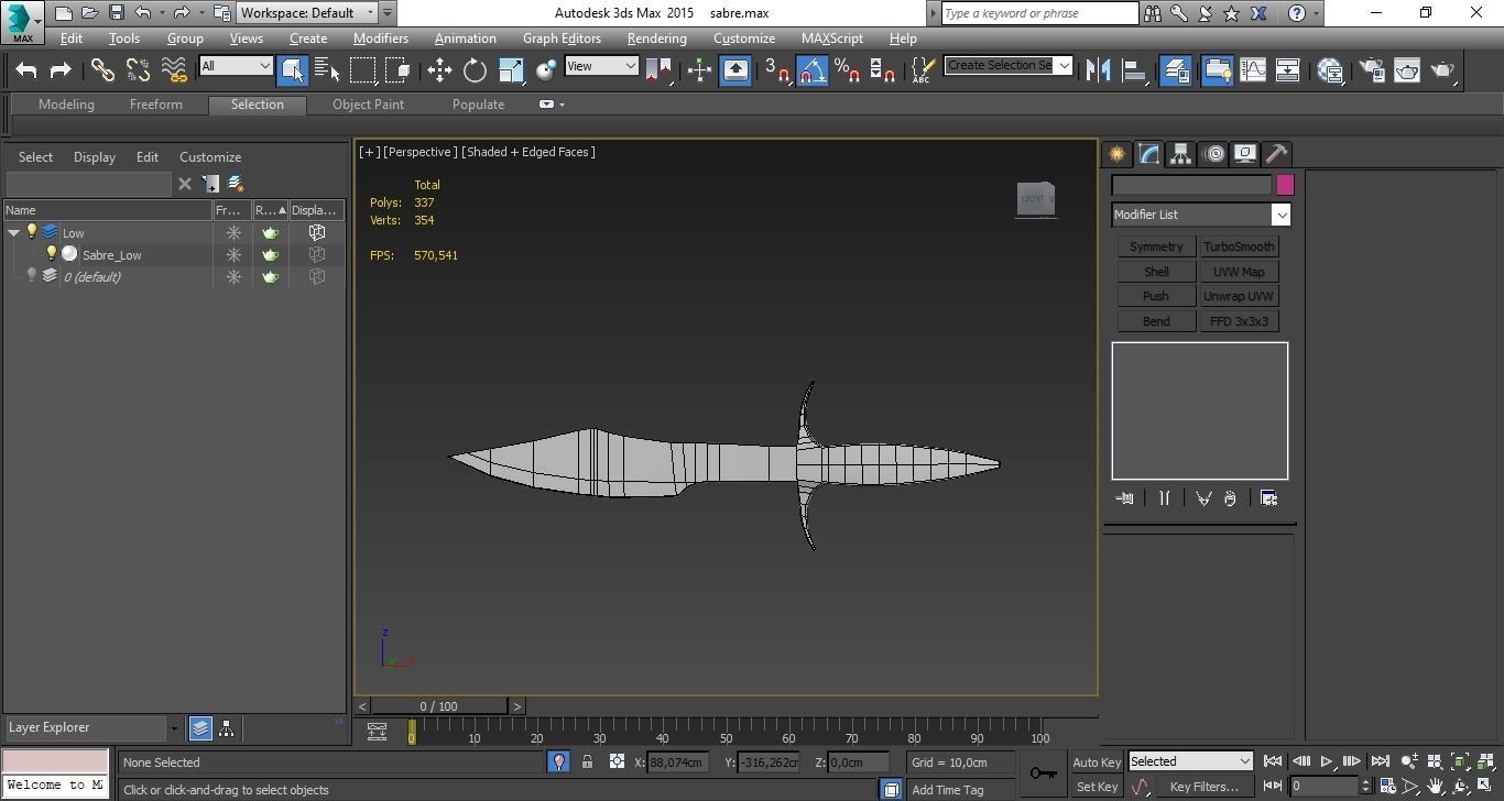 Sabre PBR for Unity and Unreal Low-poly 3D model_9