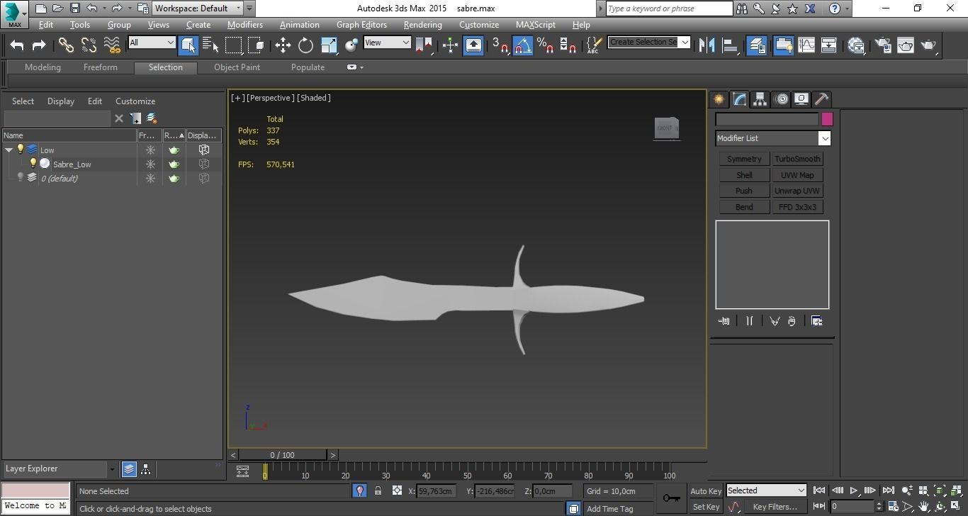 Sabre PBR for Unity and Unreal Low-poly 3D model_11