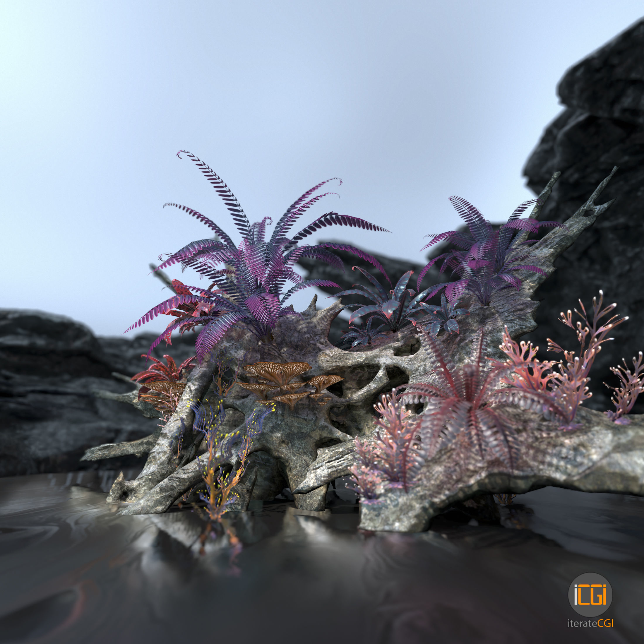 Alien Vegetation collection 1 Low-poly 3D model_3