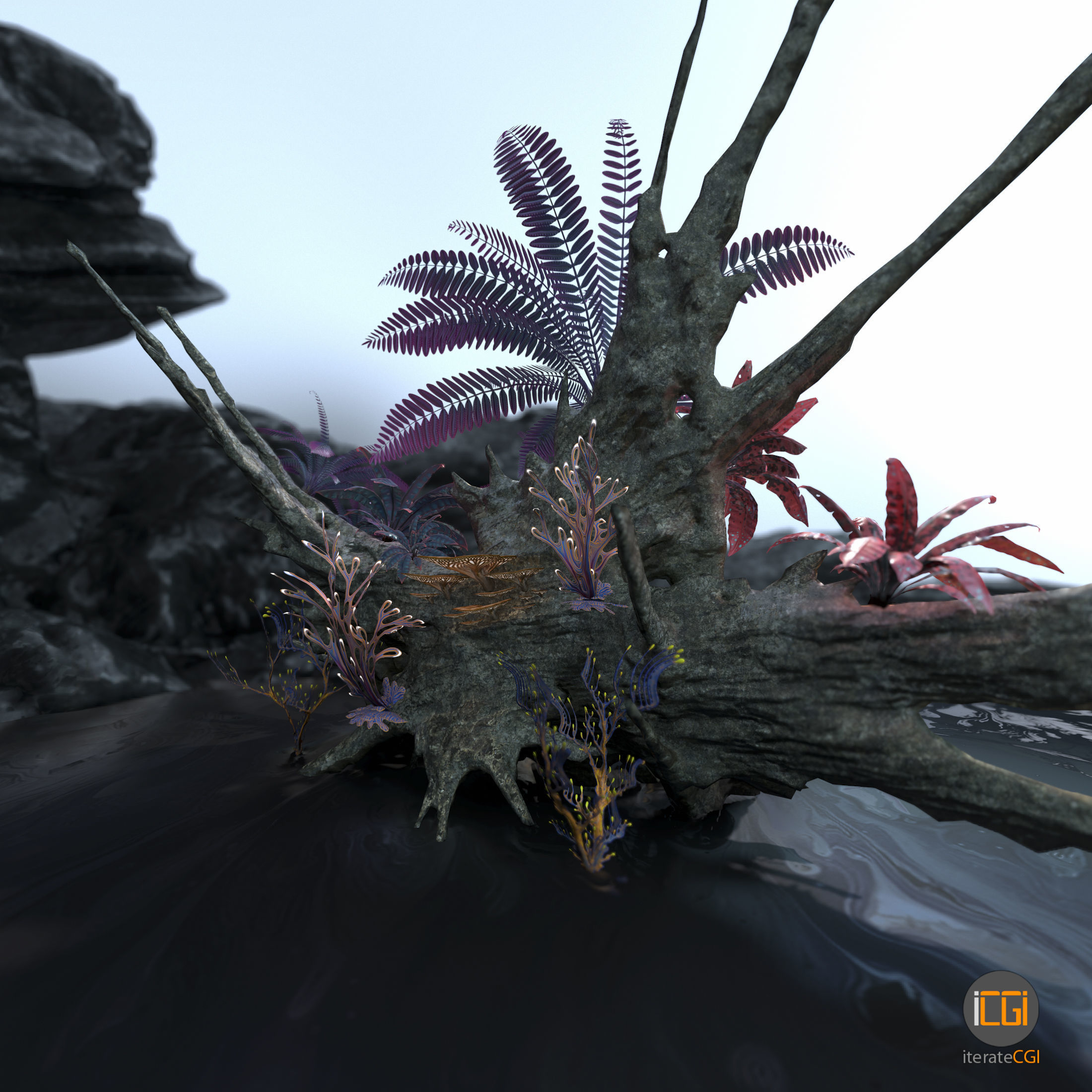 Alien Vegetation collection 1 Low-poly 3D model_10