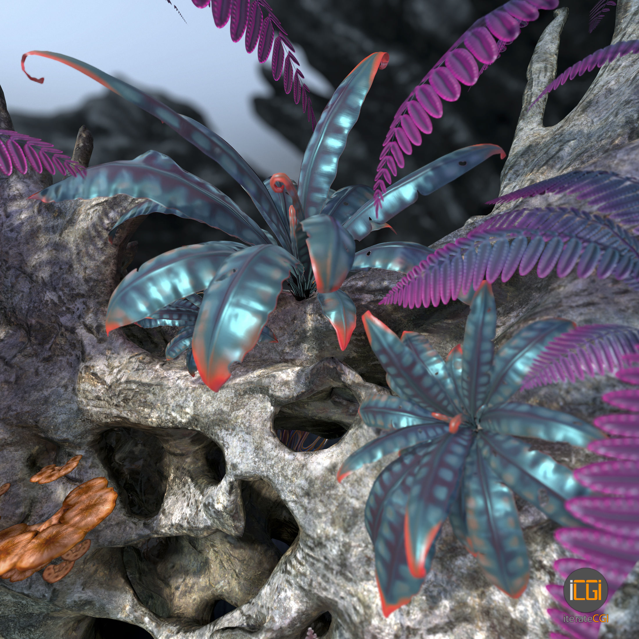 Alien Vegetation collection 1 Low-poly 3D model_27