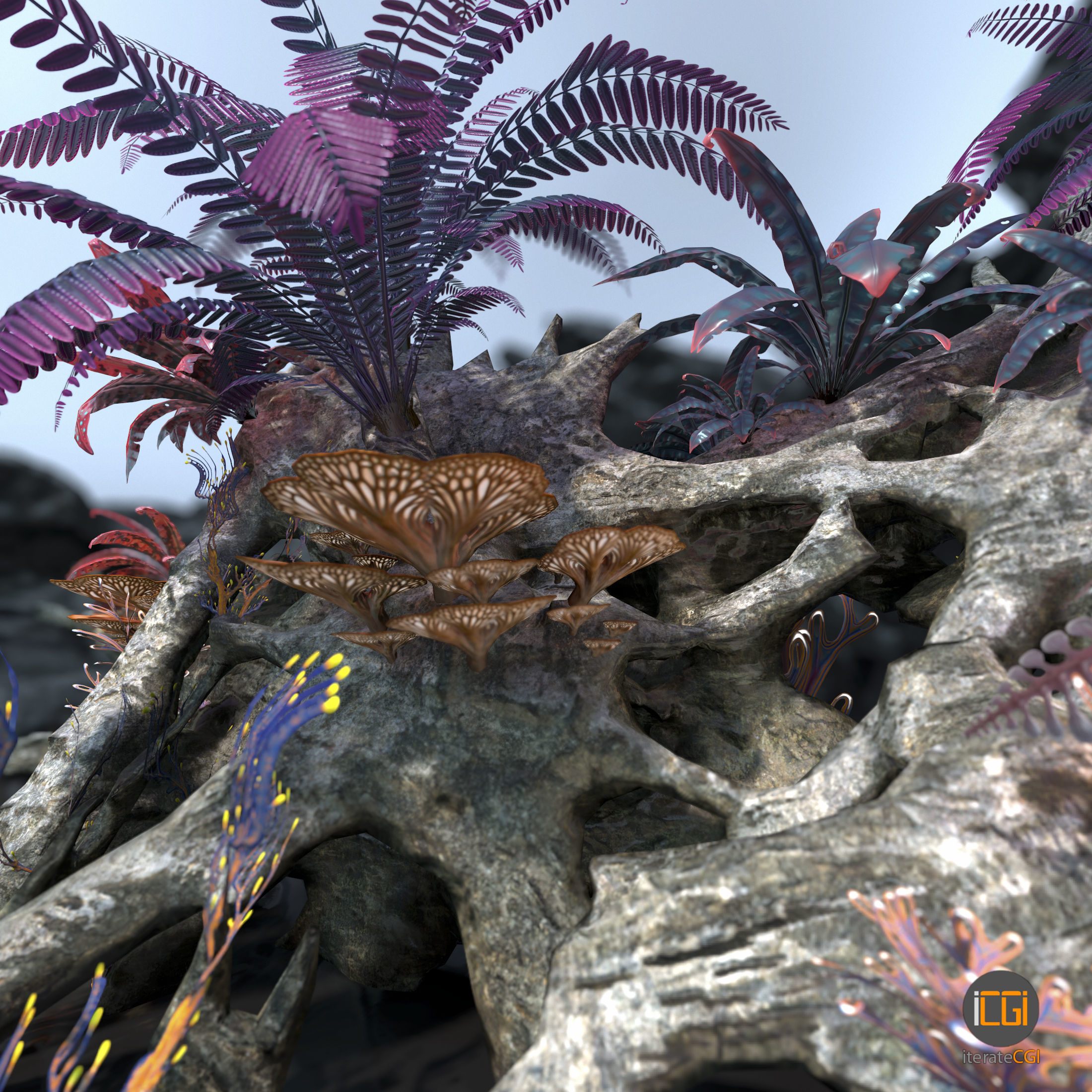 Alien Vegetation collection 1 Low-poly 3D model_23