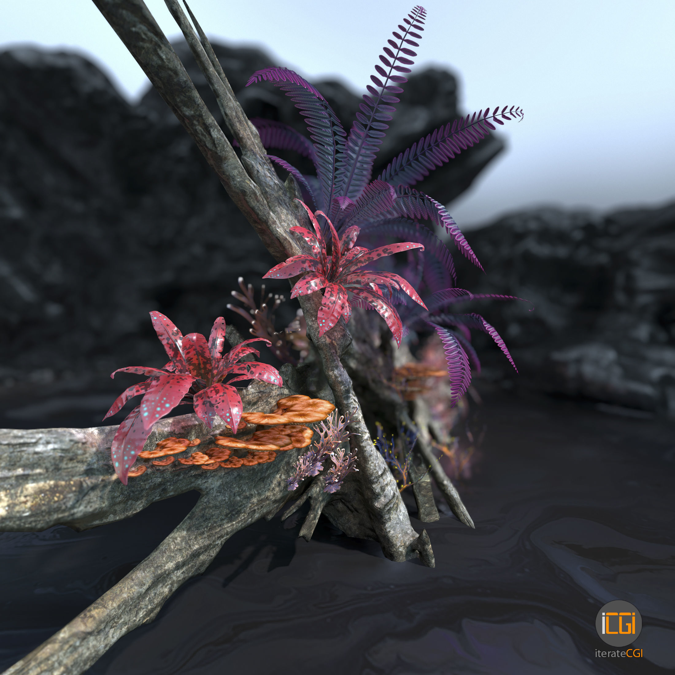 Alien Vegetation collection 1 Low-poly 3D model_13