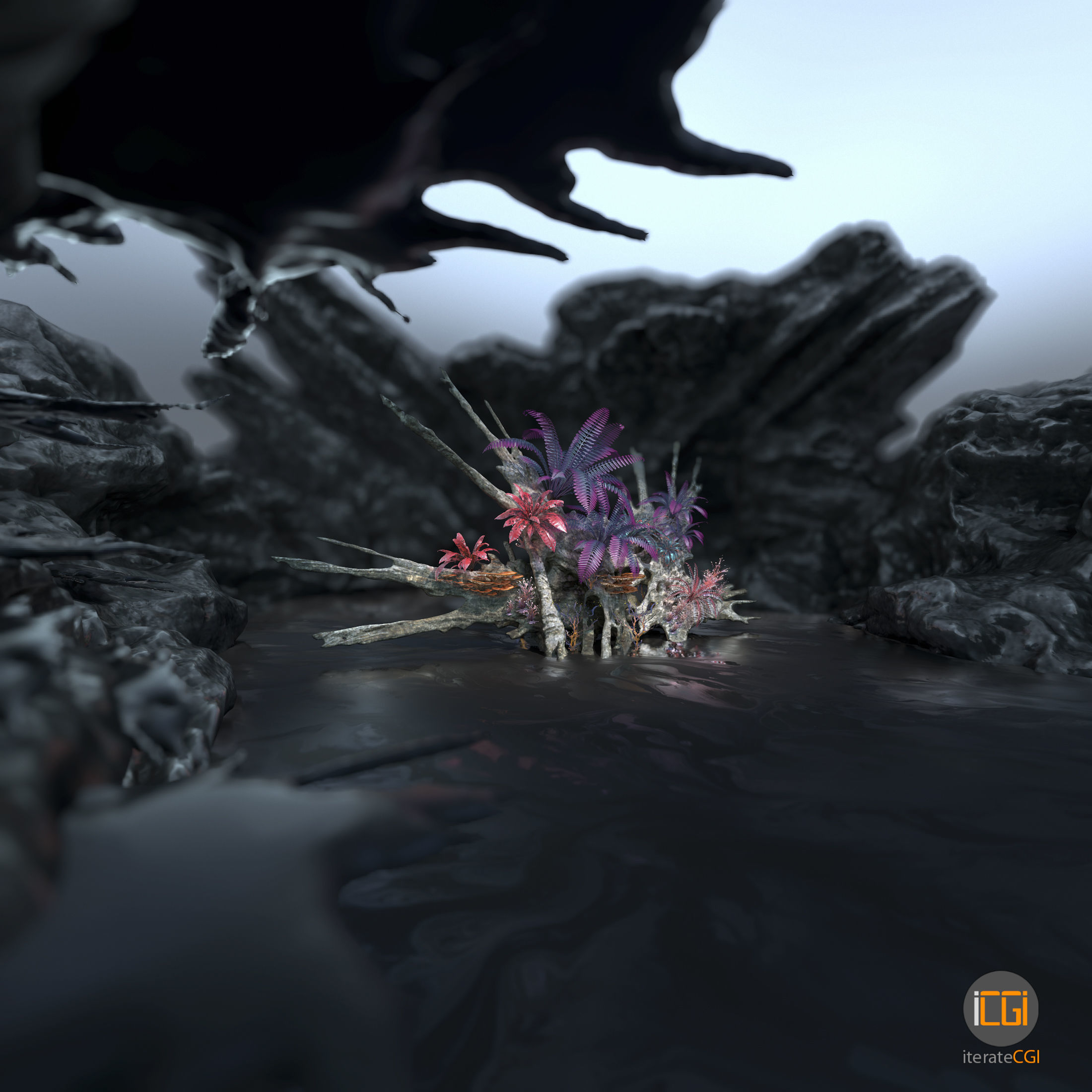 Alien Vegetation collection 1 Low-poly 3D model_34