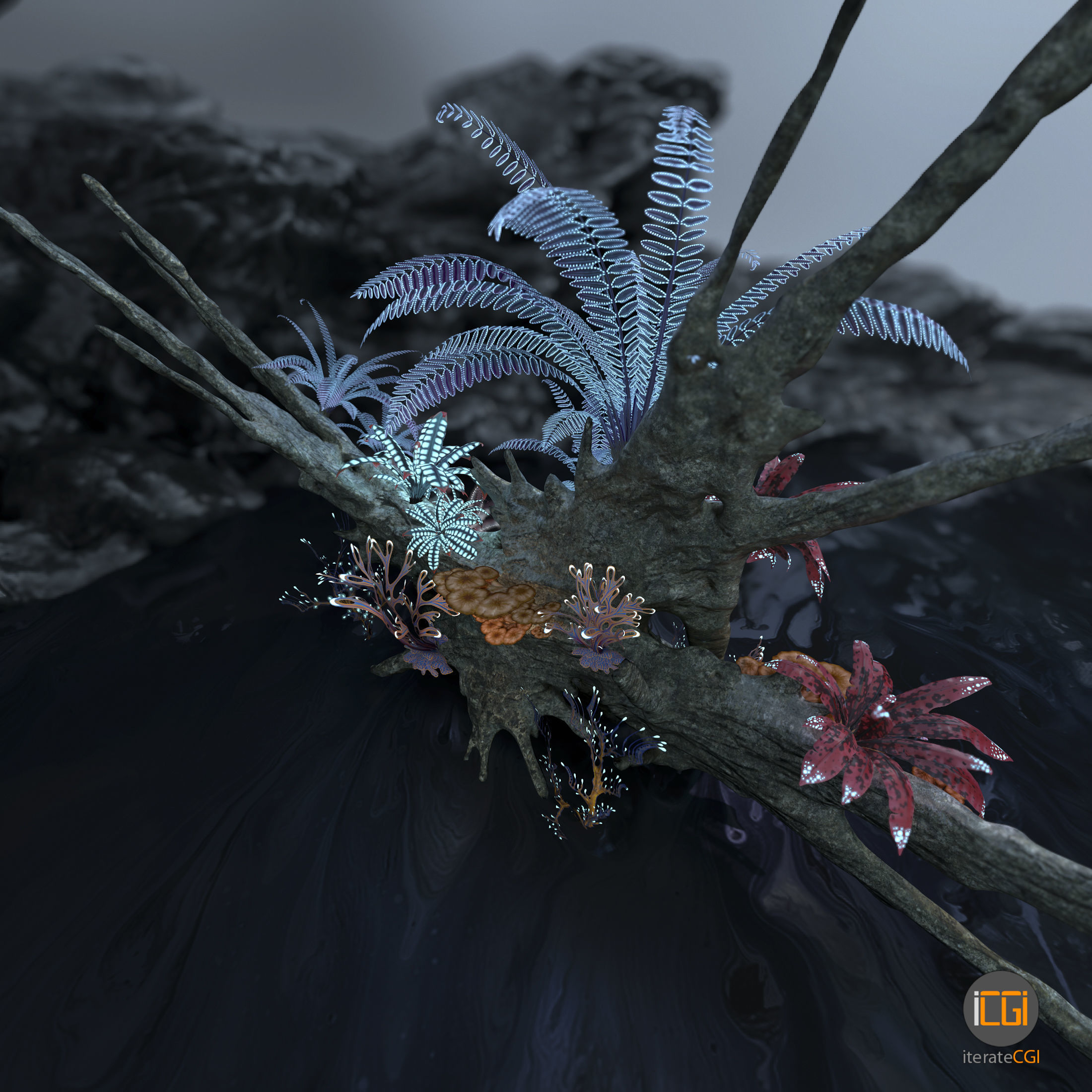 Alien Vegetation collection 1 Low-poly 3D model_41