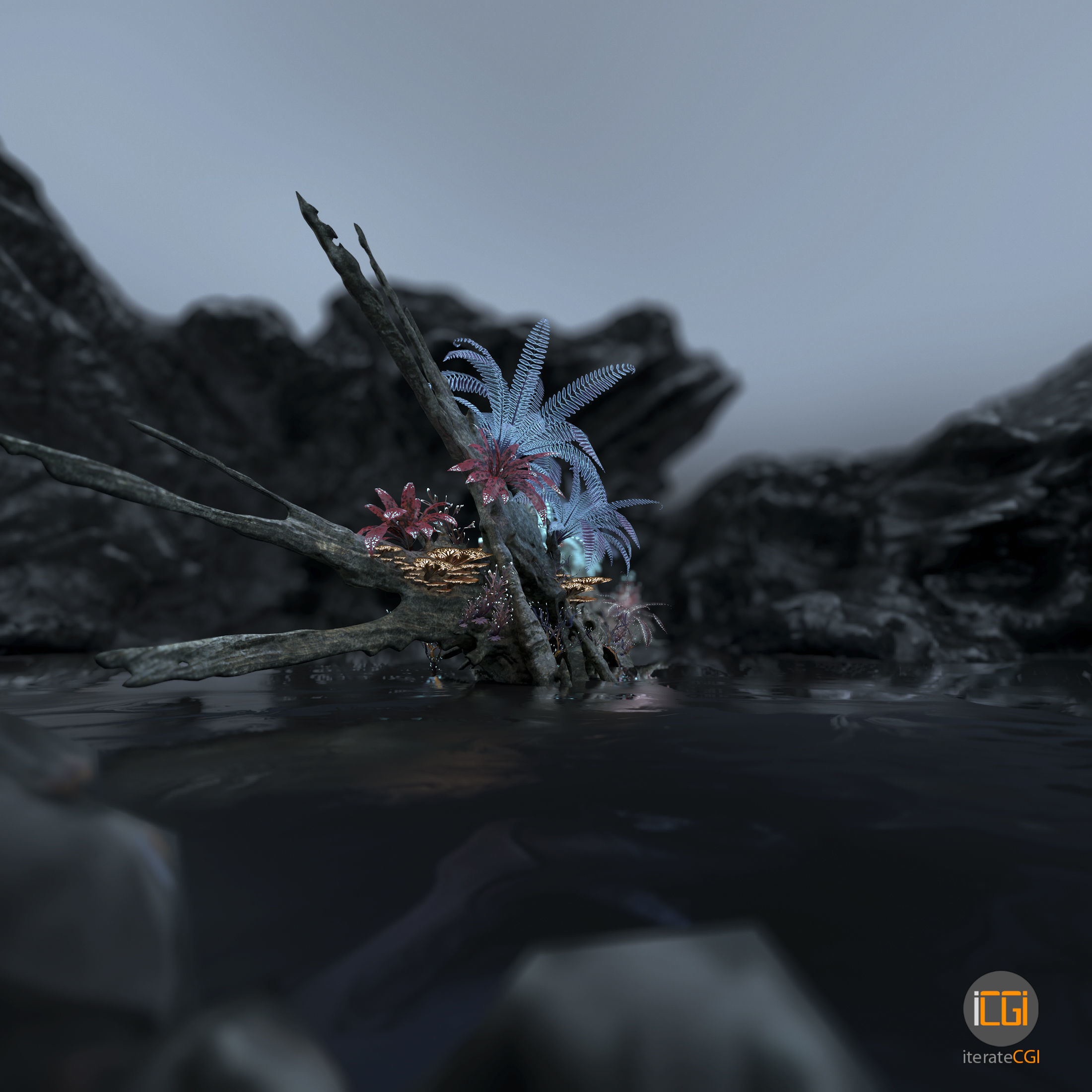 Alien Vegetation collection 1 Low-poly 3D model_51