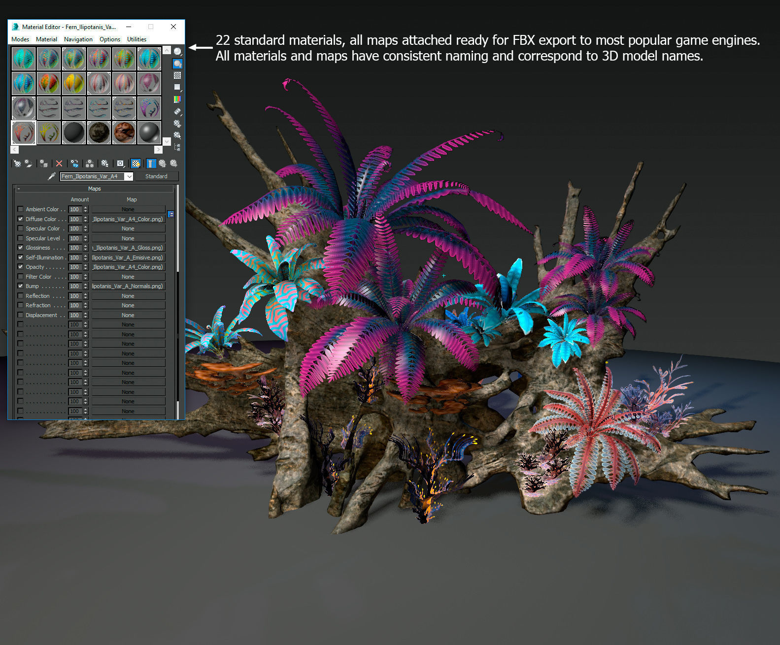 Alien Vegetation collection 1 Low-poly 3D model_60