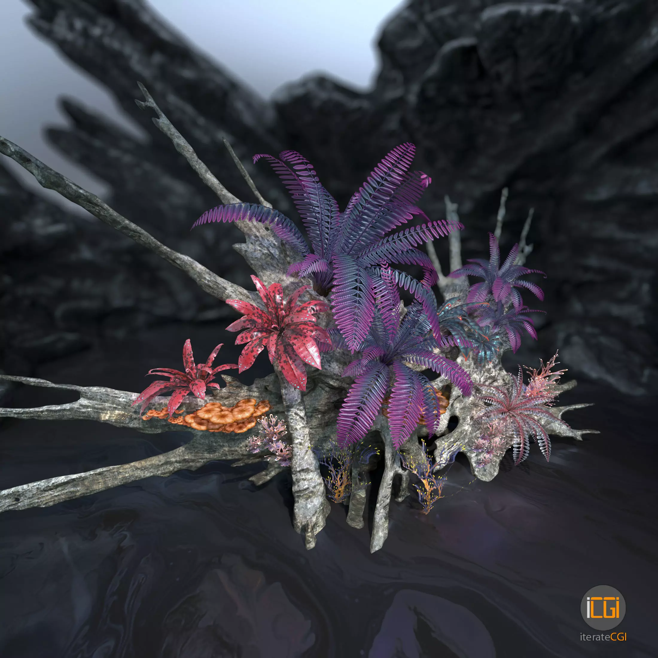 Alien Vegetation collection 1 Low-poly 3D model_0