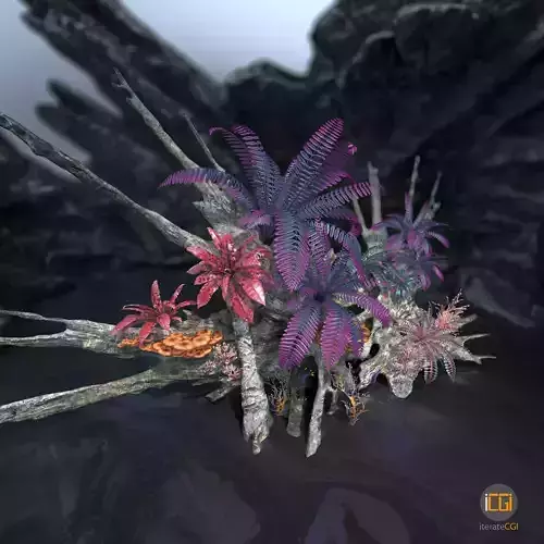 Alien Vegetation collection 1 Low-poly 3D model