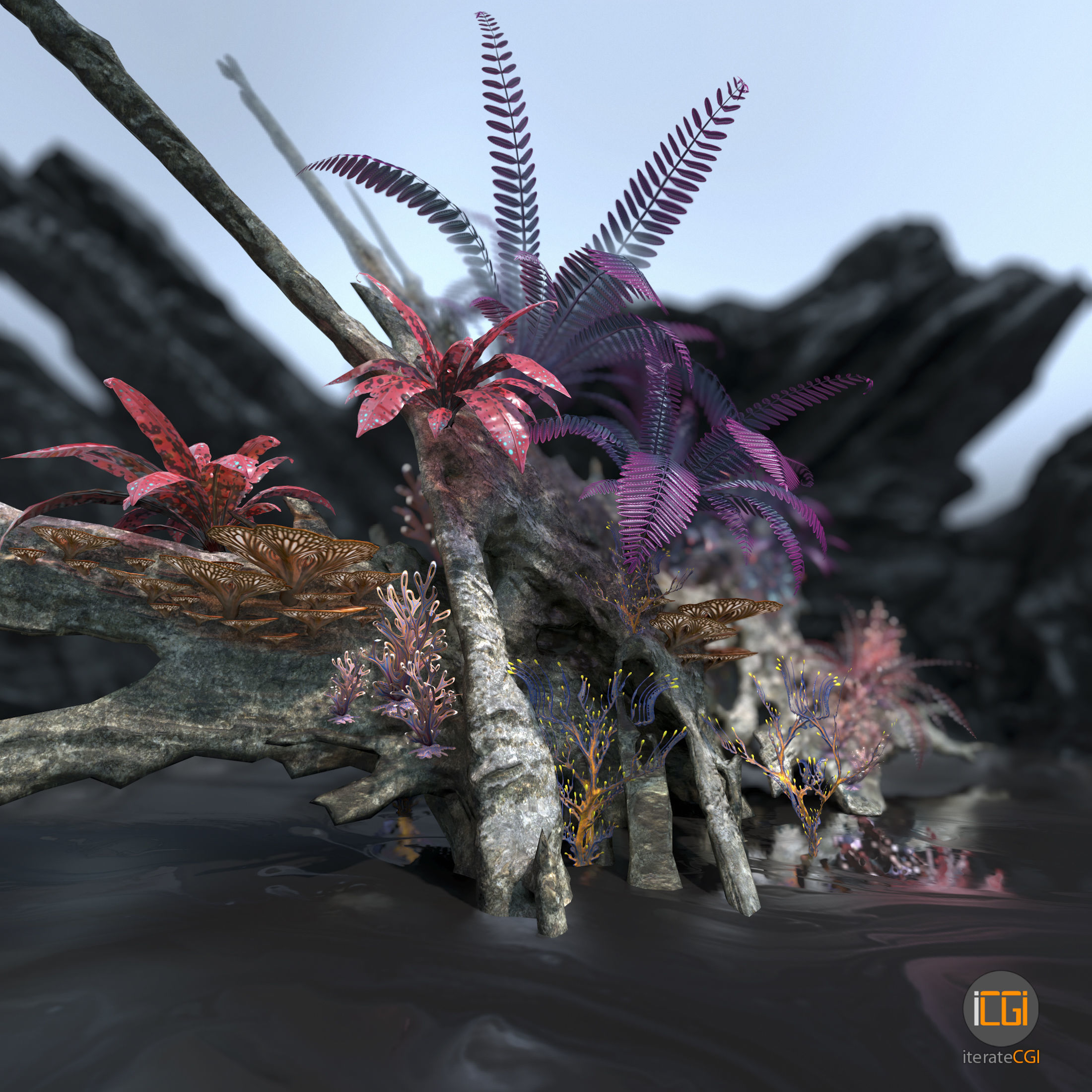 Alien Vegetation collection 1 Low-poly 3D model_14