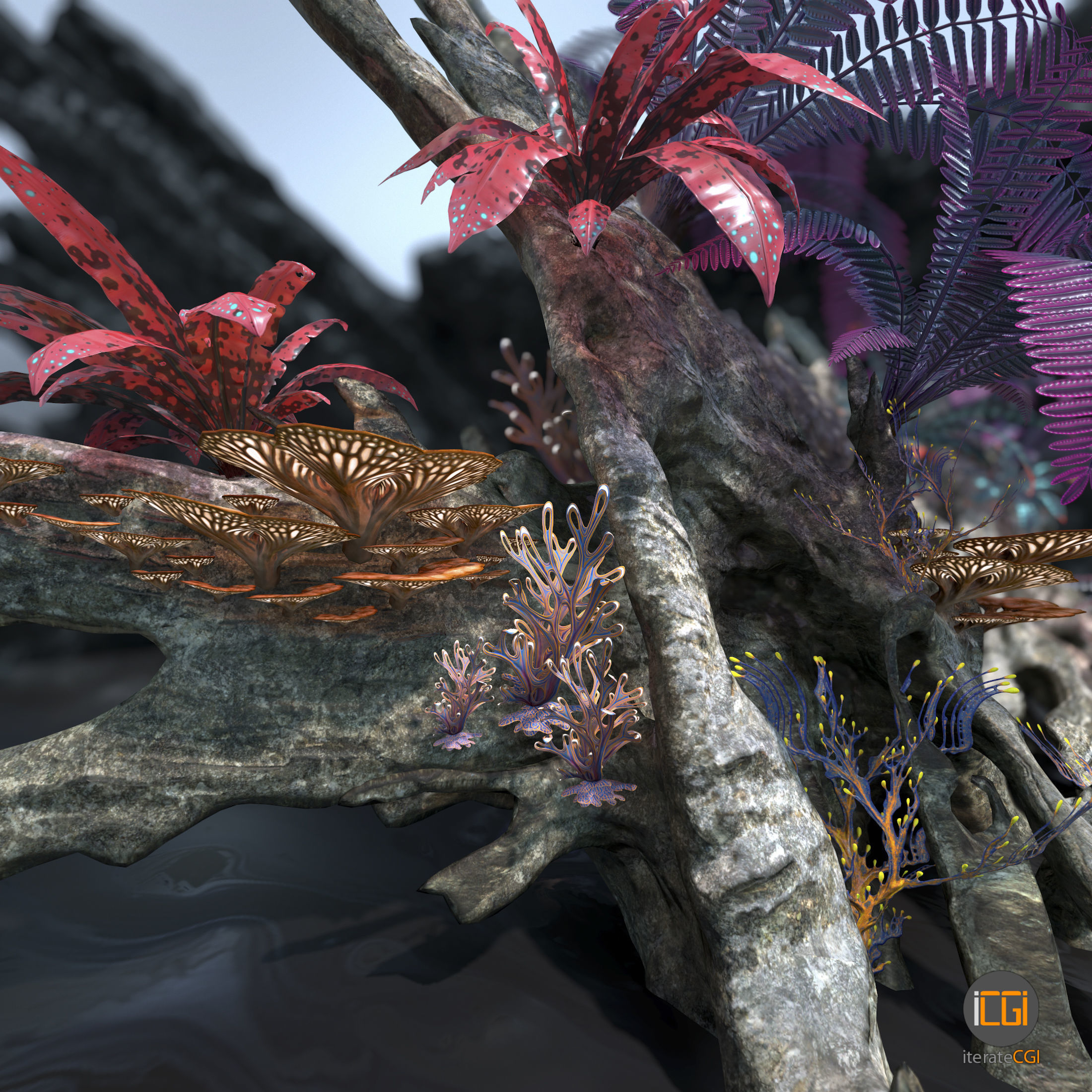 Alien Vegetation collection 1 Low-poly 3D model_18