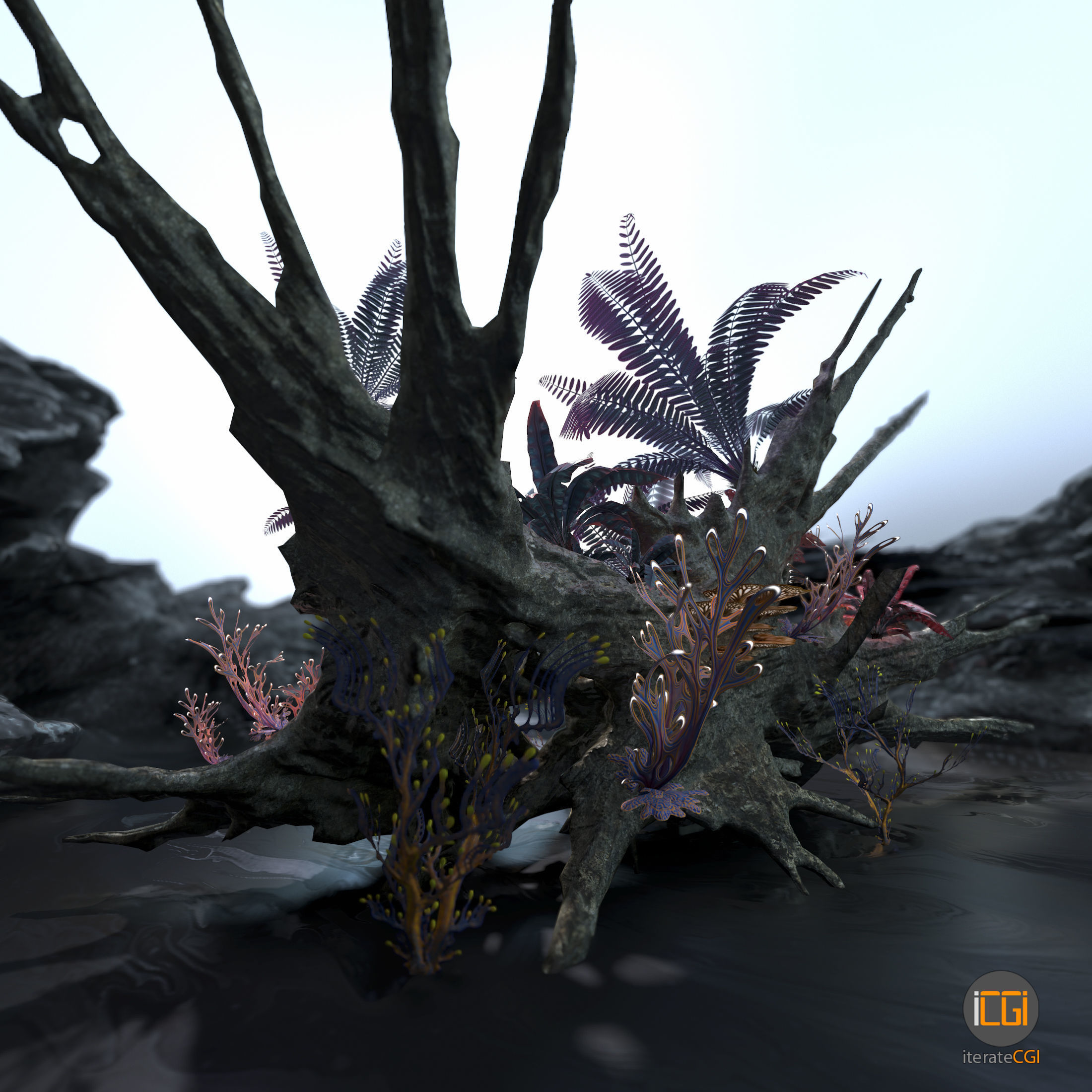 Alien Vegetation collection 1 Low-poly 3D model_8