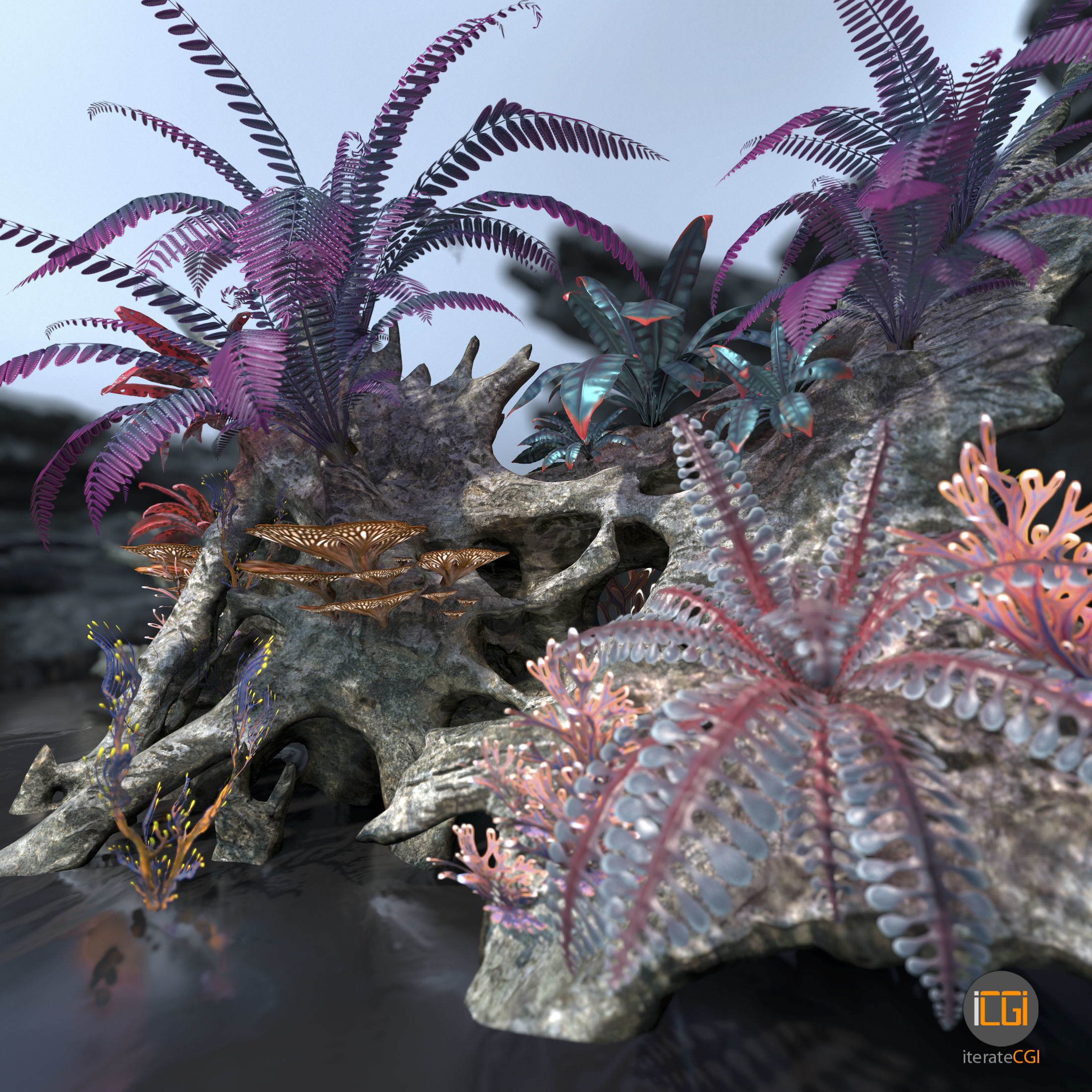 Alien Vegetation collection 1 Low-poly 3D model_24